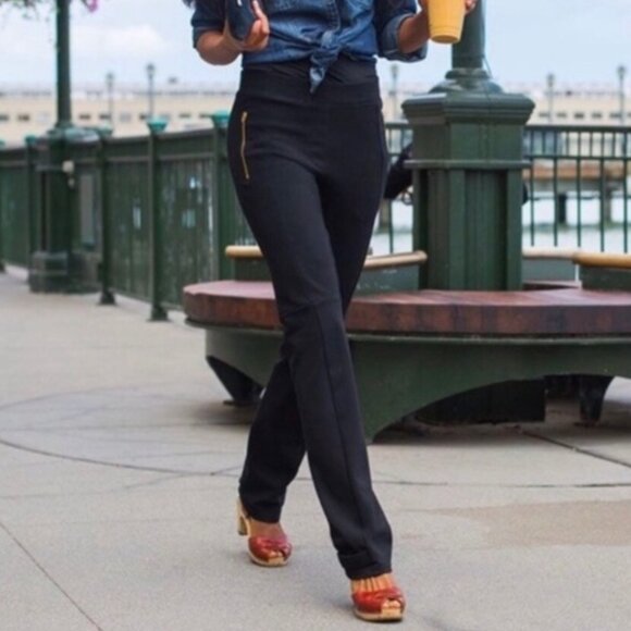 Betabrand Gray Riding Convertible Leg Pants Medium Stretch Ponte Knit Zip Pocket - Picture 6 of 13